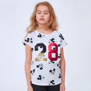 H&M Mickey magic sequin shirt